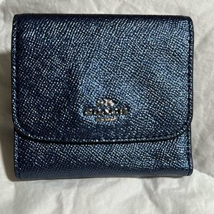 Metallic Blue Coach Wallet